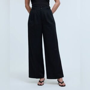 Madewell Harlowe Wide Leg Pants, Black, Size 12, NWT